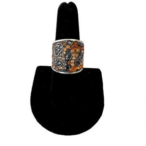 Brighton Statement Leopard Totem Ring Size 9 brown’s and silver.  Sparkle